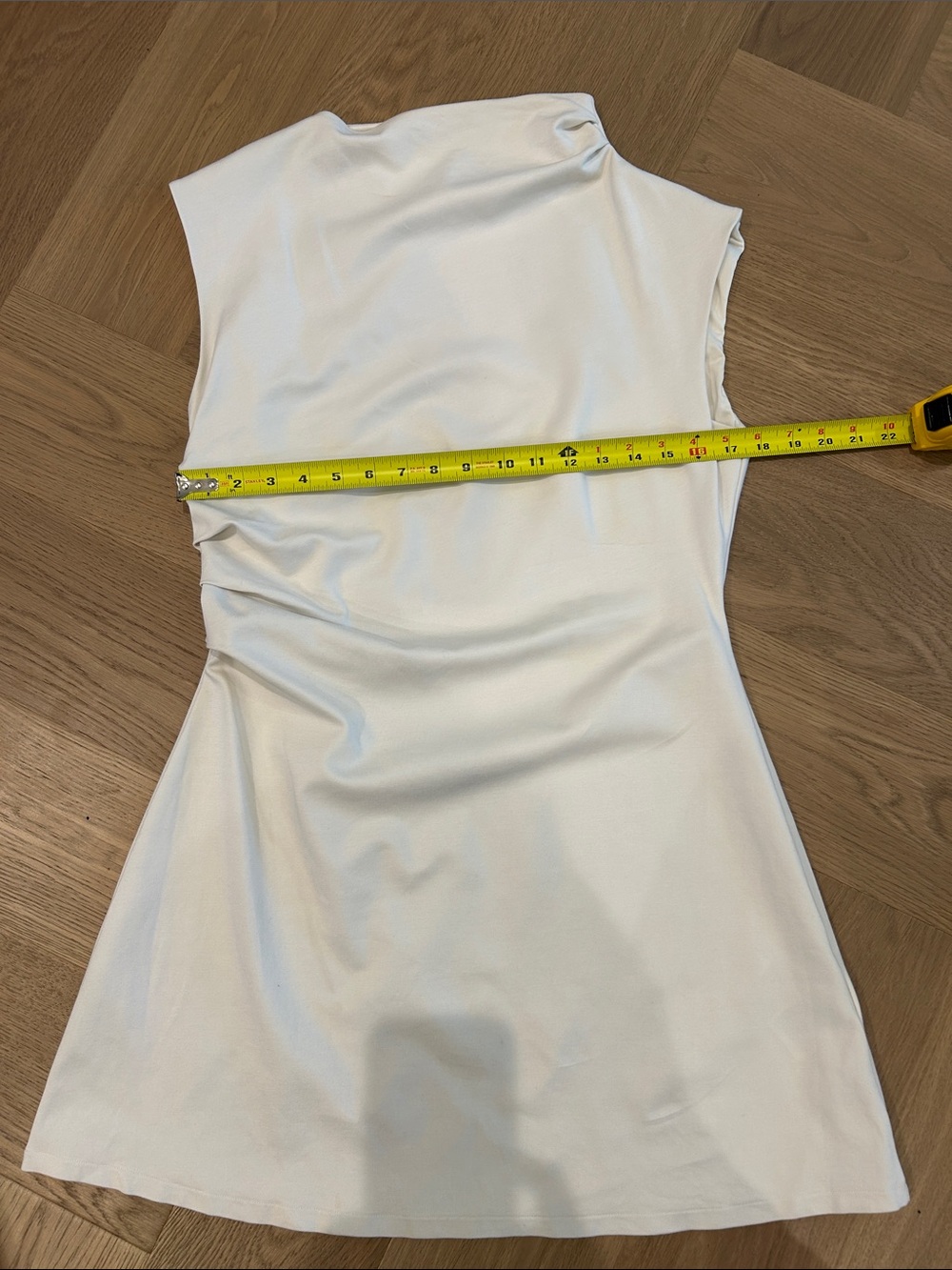 H&M Cream Sleeveless Mini Dress with Subtle Drape - Picture 4 of 7